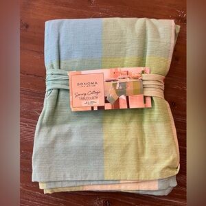 Sonoma Green and Blue plaid Fabric 60X84 inch Tablecloth summer, BBQ, picnic